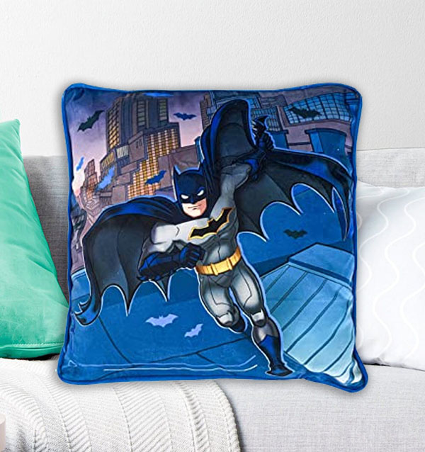 Bat man Soft Silky Cartoon Kids Cushion - 2 Sided Digital Print