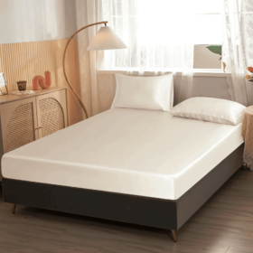 COTTON FITTED BED SHEET - OFF WHITE