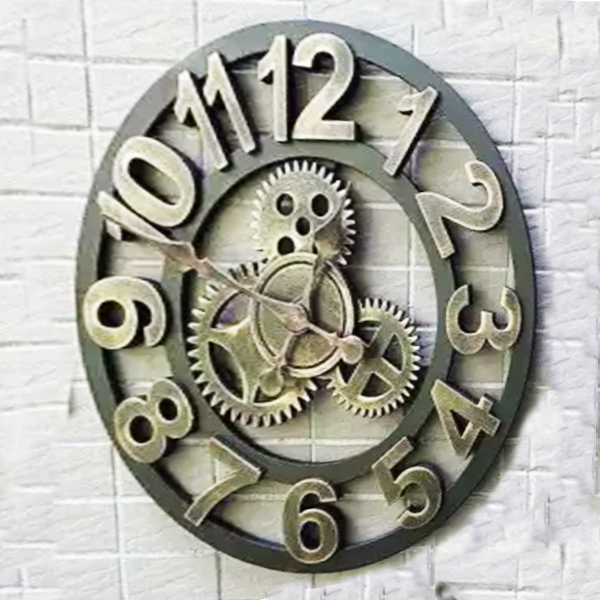 number wooden style clock 01