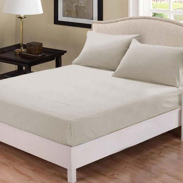 Fitted bed sheet beige color