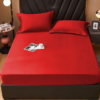 cotton fitted bed sheet red