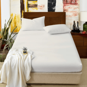 fitted bed sheet white