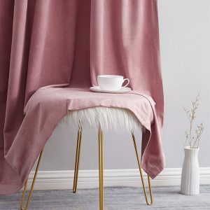 Premium Blush Pink Velvet Curtain Panels for Bedroom & Living Room 1