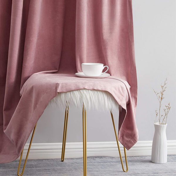 Premium Blush Pink Velvet Curtain, Blush Pink Velvet Curtain Panels