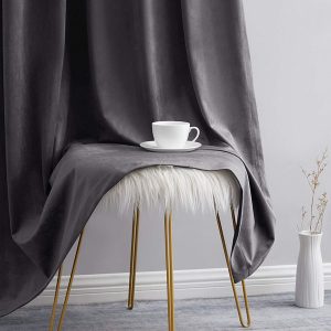 Premium Charcoal Grey Velvet Curtain Panels for Bedroom & Living Room