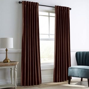 Premium Coffee Velvet Curtain Panels for Bedroom & Living Room
