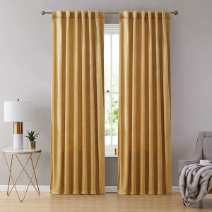 Premium Gold Velvet Curtain Panels for Bedroom & Living Room