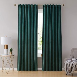 Premium Green Velvet Curtain Panels for Bedroom & Living Room