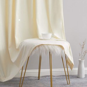 Premium Ivory Velvet Curtain Panels for Bedroom & Living Room 1