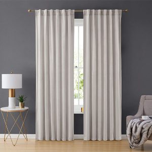 Premium Light Grey Velvet Curtain Panels for Bedroom & Living Room