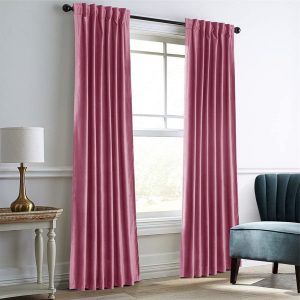 Premium Rose Red Velvet Curtain Panels for Bedroom & Living Room