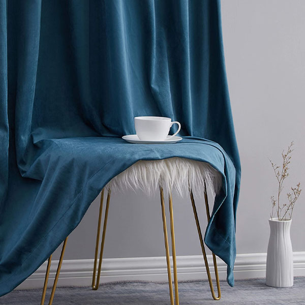 Premium Teal Blue Velvet Curtain Panels for Bedroom & Living Room 1
