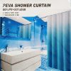 White and Blue PEVA Waterproof Shower Curtain Bathroom
