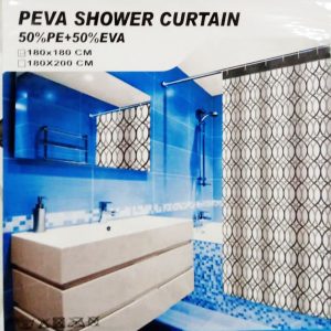 White and Brown PEVA Waterproof Shower Curtain Bathroom Price In Pakistan