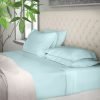 RICH-COTTON-FITTED-SHEET- LIGHT CYAN