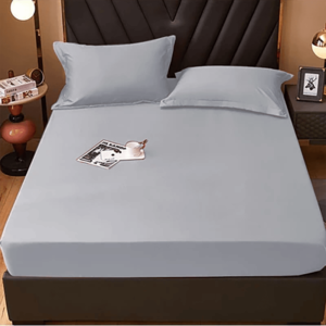 cotton fitted bed sheet silver