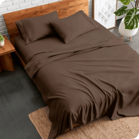 RICH COTTON PLAIN BED SHEET - BROWN
