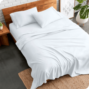 plain bed sheet - white
