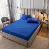 velvet fitted bed sheet blue