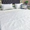 Fabric Quilted Queen Bedspread Set - White
