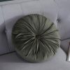 Round Pumpkin Style Plush Pleated Velvet Sofa Cushion