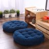 Round Shape Velvet Floor Cushions - Blue