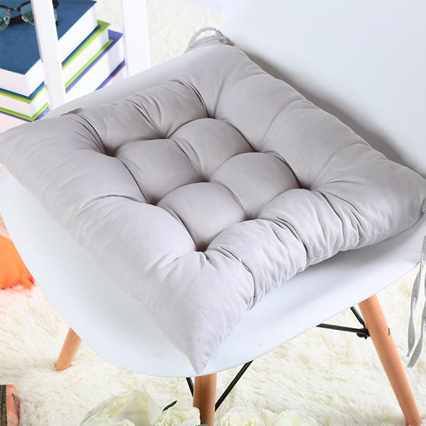 Soft Square Dining Seat Filled Chair Cushion - Grey