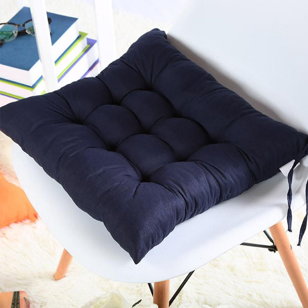 Soft Square Seat Pad Filled Chair Cushion - Blue