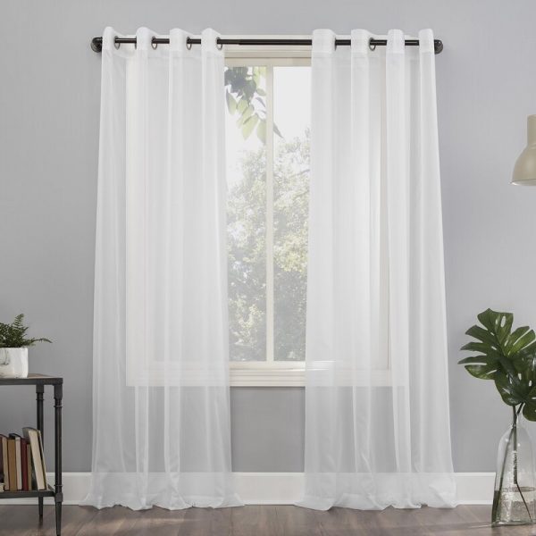Solid Sheer Grommet Curtain Panels
