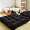 Square Shape Velvet Floor Cushions - Black