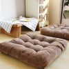 Square Shape Velvet Floor Cushions - Brown