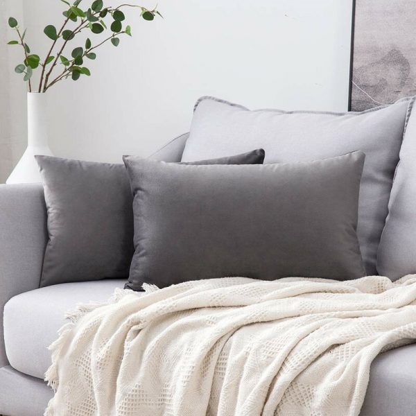 Velvet Pillow Cover Grey
