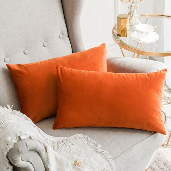 Velvet Pillow Cover Orange