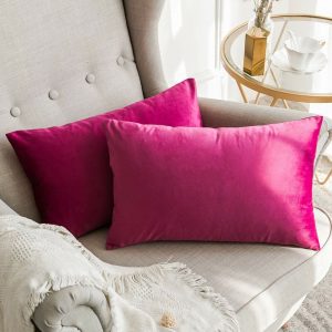 Velvet Pillow Cover Pink