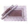 3pcs Table Mat Set Placemats Dressing Table Coffee Brown Color