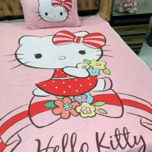 Hello Kitty Cartoon Pink Girl Bed Sheet