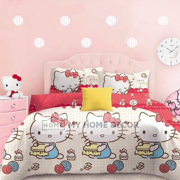 Hello Kitty Themed Cotton Bed Sheet