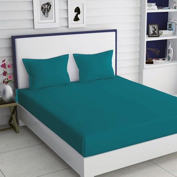 RICH COTTON FITTED BED SHEET - TEAL