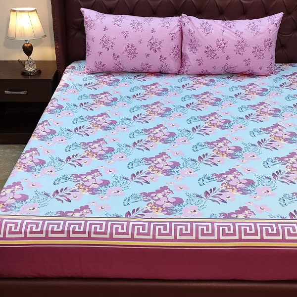 VERSACE PINK PRINTED FITTED SHEET