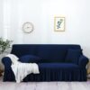 Ruffle Skirt Mesh Fabric Turkish Sofa cover - Blue