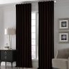 Silk Curtain Panels for Bedroom & Living Room - Brown