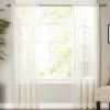 Net Curtains Polyester Sheer Panel - Beige