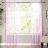 Net Curtains Polyester Sheer Panel - Dusty Pink