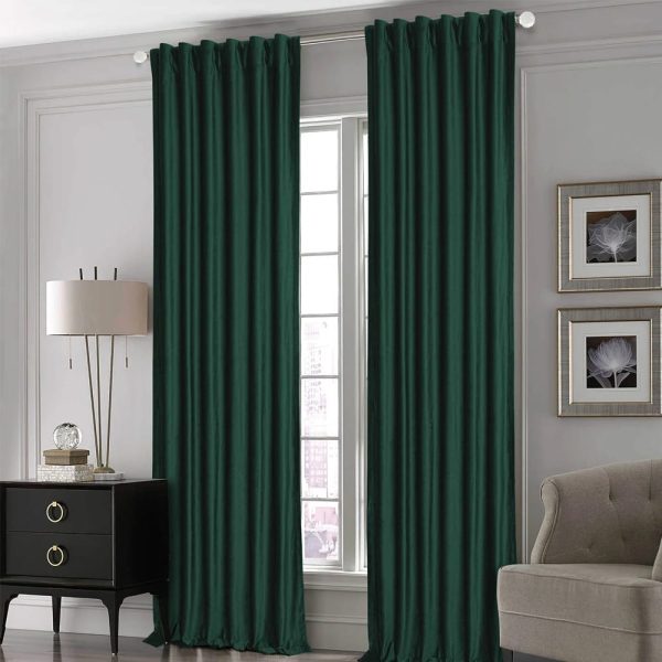 Premium Silk Curtain Panels for Bedroom & Living Room - Teal
