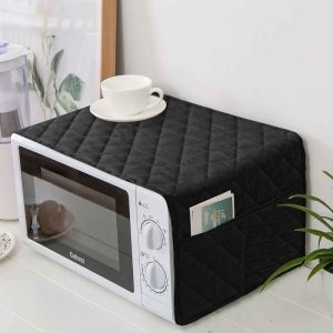 Quilted Microwave Oven Cover - Black