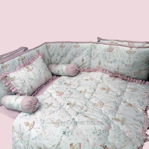 Pompous Infant & Toddler Baby Cot Bedding Pinky