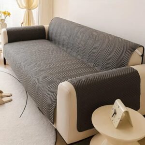 Elegant Ultrasonic Quilted Sofa Cover - Grey