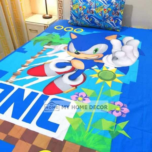 Sonic Cartoon Bed Sheet