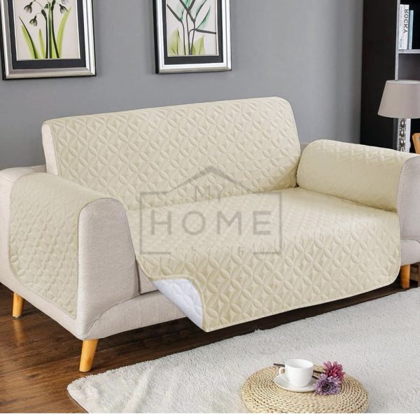 Ultrasonic Quilted Sofa Cover Off White