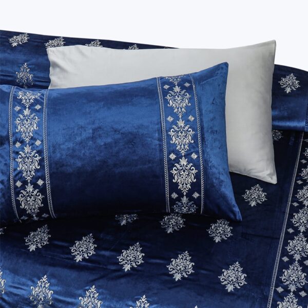 Bridal velvet bed sheet - blue 1